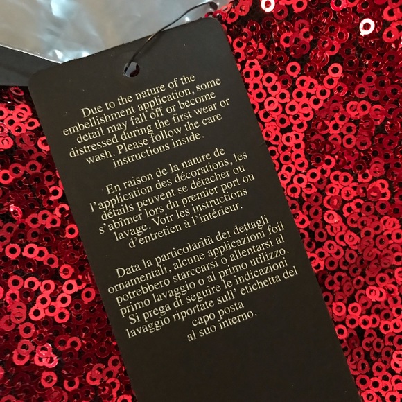 NWT Guess Red Sequin C/S Claudia Bodycon Dress - Picture 13 of 16